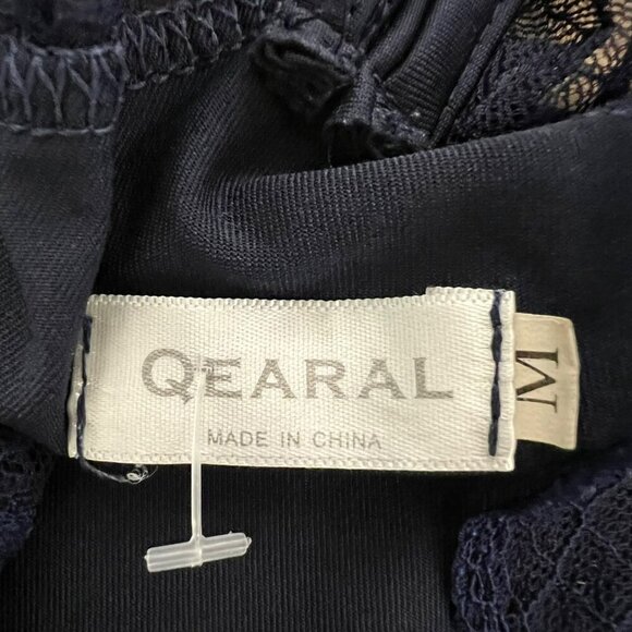 QEARAL Women’s Camisole Top Lace Trim Racerback Blue Size Medium - Picture 6 of 7